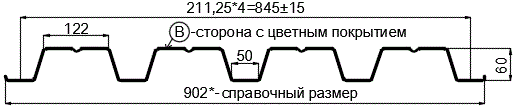 Фото: Профнастил Н60 х 845 - B (PURMAN-20-5005-0.5) в Нахабино