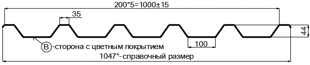 Фото: Профнастил С44 х 1000 - B (PURETAN-20-RR35-0.5) в Нахабино