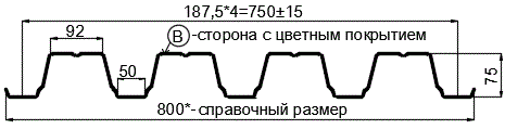 Фото: Профнастил Н75 х 750 - B (ПЭ-01-9003-1) в Нахабино