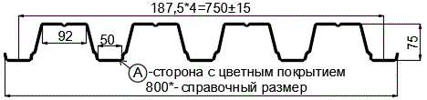 Фото: Профнастил Н75 х 750 - A (ПЭ-01-5002-0.7) в Нахабино