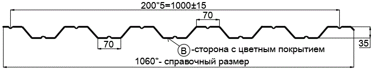 Фото: Профнастил НС35 х 1000 - B (VikingMP-01-6007-0.45) в Нахабино