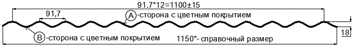 Фото: Профнастил МП18 х 1100 - A (ECOSTEEL_MA_Д-12-Античный Дуб-0.45) в Нахабино