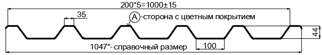 Фото: Профнастил С44 х 1000 - A (ПЭ-01-8017-0.65) в Нахабино