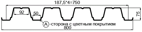 Фото: Профнастил Н75 х 750 - A (ПЭ-01-1015-0.7) в Нахабино