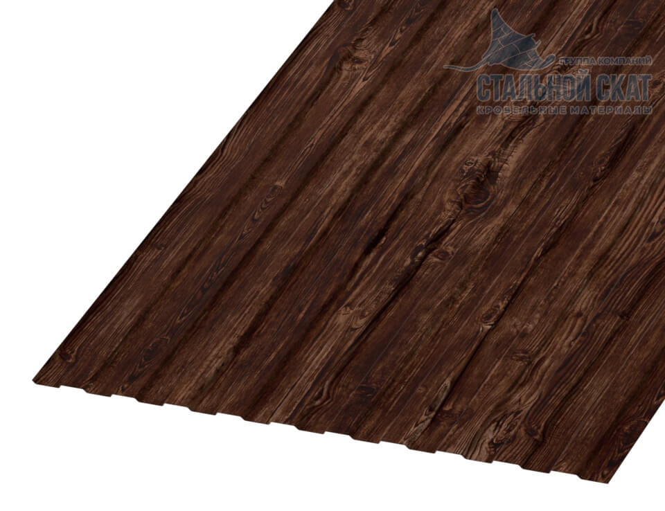 Профнастил С8 х 1150 - B (ECOSTEEL_MA-01-Бразильская Вишня-0.5)