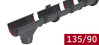 Пластиковые водостоки круглого сечения GRAND LINE 135/90 "Дизайн"