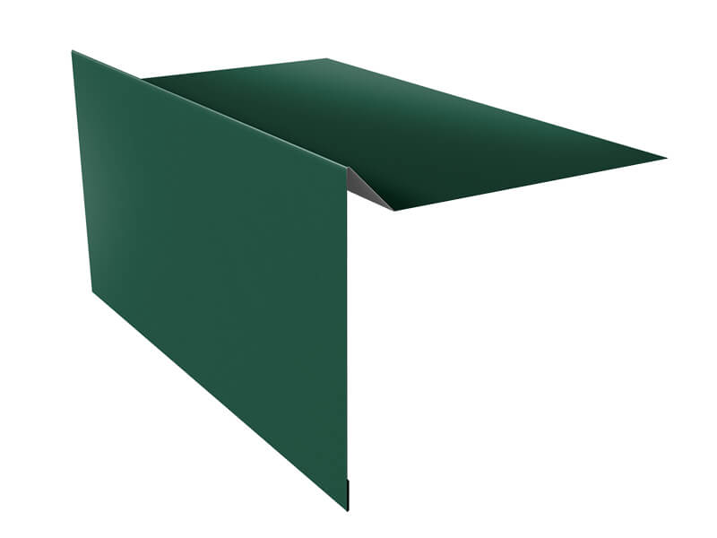 Планка ветровая для мягкой кровли 100х20х70 0,5 Satin с пленкой RAL 6005 зеленый мох (3м)